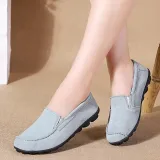 Women Nubuck Loafers Casual Slip On Plus Size Shoes