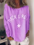 Round Neck Long Sleeve Letter Shirts & Tops