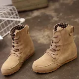 Round Toe Women Ankle Lace-Up Boots