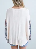 Abstract Balloon Sleeve Sweater