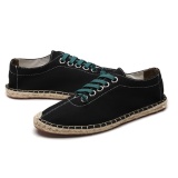 Plus Size Unisex Canvas Flat Heel Stitching Shoes Daily Solid Color Spring/Fall Lace Flats