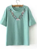 Cotton Casual Plain Shirts & Tops