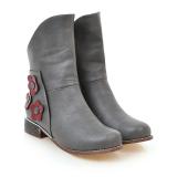 Women Applique Retro Winter Combats