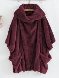 Casual Women Turtleneck Big Pockets Cloak Coats
