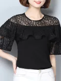 White Shift Paneled Casual Top
