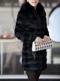 Warm Tie O-Neck Holiday Bodycon Faux Fur Coat
