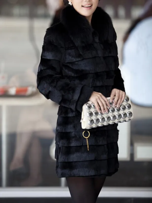 Warm Tie O-Neck Holiday Bodycon Faux Fur Coat