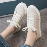 Women Yellow Lace-Up Fashion Sneakers