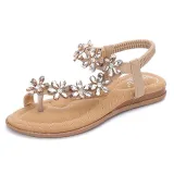 Rhinestone Clip Toe Bohemia Sandals