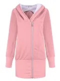 Winter Casual Holiday Zipper Cotton Hoodie Outerwear