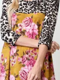 Leopard-Print Cotton-Blend Floral Long Sleeve T-Shirts