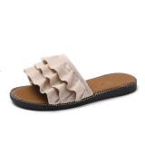 Women Flocking Slippers Casual Peep Toe Shoes