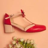 T-Strap Bowknot Summer Casual Chunky Heel Buckle Womens Sandals