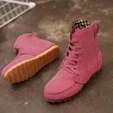 Round Toe Women Ankle Lace-Up Boots