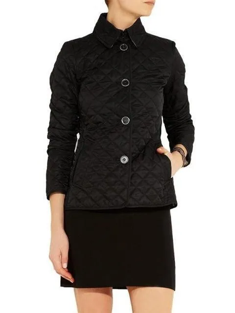 Single Breasted Lapel Quilted Plaid Cotton-padded Jacket