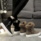 Women Casual Leopard Boots Zipper Shoes