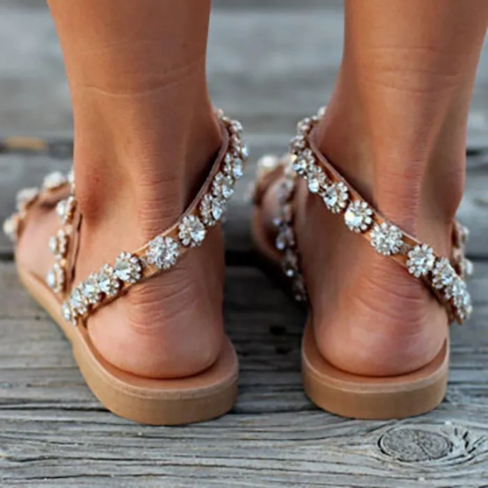 Women PU Sandals Casual Comfort Slip On Plus Size Shoes