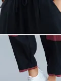 Plus Size Women Vintage Plain Casual Pants