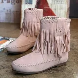 Women Tassel Booties  Casual Comfort Shoes