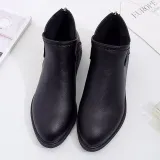 Women Artificial Leather Booties Casual Comfort Zipper Shoes