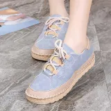 Women Flocking Sneakers Casual Comfort Lace Up Shoes