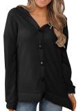 Buttoned Casual Hoodie Outerwear
