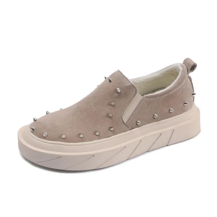 Women Artificial Suede Loafers Casual Comfort Flat Shoes