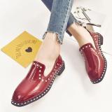 Women Patent leather Rivet Low Heel Loafers Casual Comfort Shoes