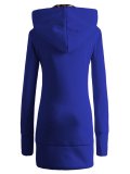Women Zipper Leopard Print Casual Hoodie Coats