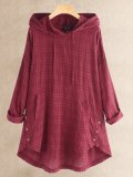 Casual Buttoned Hoodie Shirts & Tops