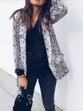 Vintage Lapel Long Sleeve Animal Snake Printed Blazers
