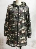 Casual Long Sleeve Camouflage Coat