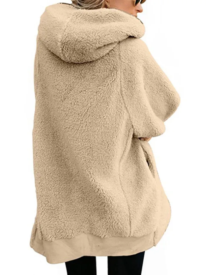 Women Fluffy Sherpa Coat Sweet Hoodie Teddy Bear Coats
