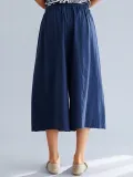 Women Blue Casual Wide Leg Pants