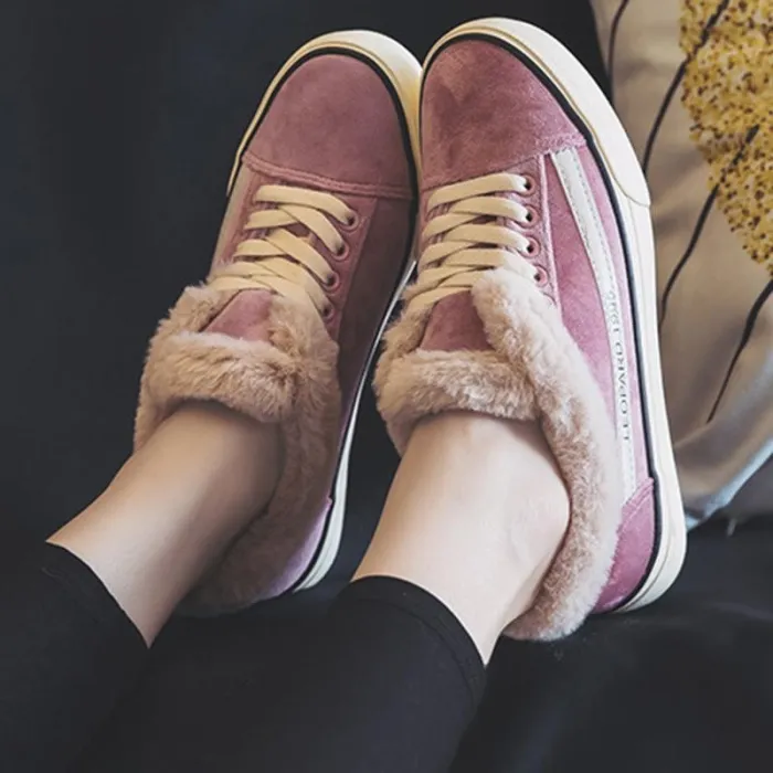 Women Casual Flocking Sneakers Athletic Shoes Artificial Suede Booties