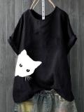 Casual Animal Printed Short Sleeve Shirts & Tops