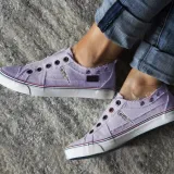 Women Zipper Daily Canvas Slip-on Athletic Sneakers