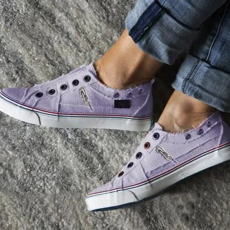 Women Zipper Daily Canvas Slip-on Athletic Sneakers