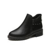 Khaki Spring/Fall Chunky Heel Zipper Boot