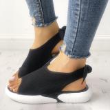 Women Mesh Fabric Sandals Casual Breathable Bowknot Embellished Shoes