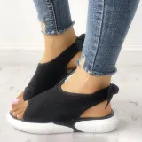 Women Mesh Fabric Sandals Casual Breathable Bowknot Embellished Shoes