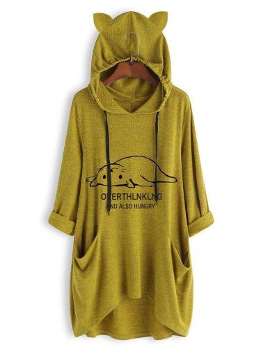 Pockets Casual Long Sleeve Cotton Hoodies