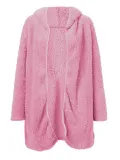Women Cashmere Sherpa Coat Warm Teddy Bear Coats With Hoodie
