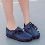 Big Size Leather Lace Up Loafers Flat Casual Shoes For Women