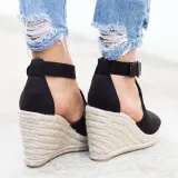 Adjustable Buckle Artificial Nubuck Shoes
