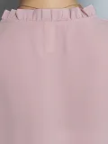 Pink Elegant Bow Plain Blouse