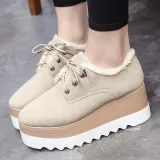 Wedge Heel Lace-Up Spring/fall Loafers