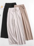 Women High Waist Strap Wide Leg Pants Ins  Straight  Casual  Pants