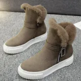 Women Casual Leopard Boots Zipper Shoes