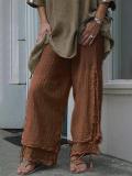 Plus Size Women Linen Casual Pants Solid Cotton Summer Bottoms